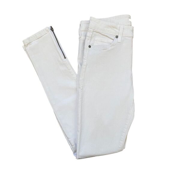 Vince Calgary Skinny Ankle Zip Soft Stretch Denim Jeans White US 28 - Picture 3 of 9
